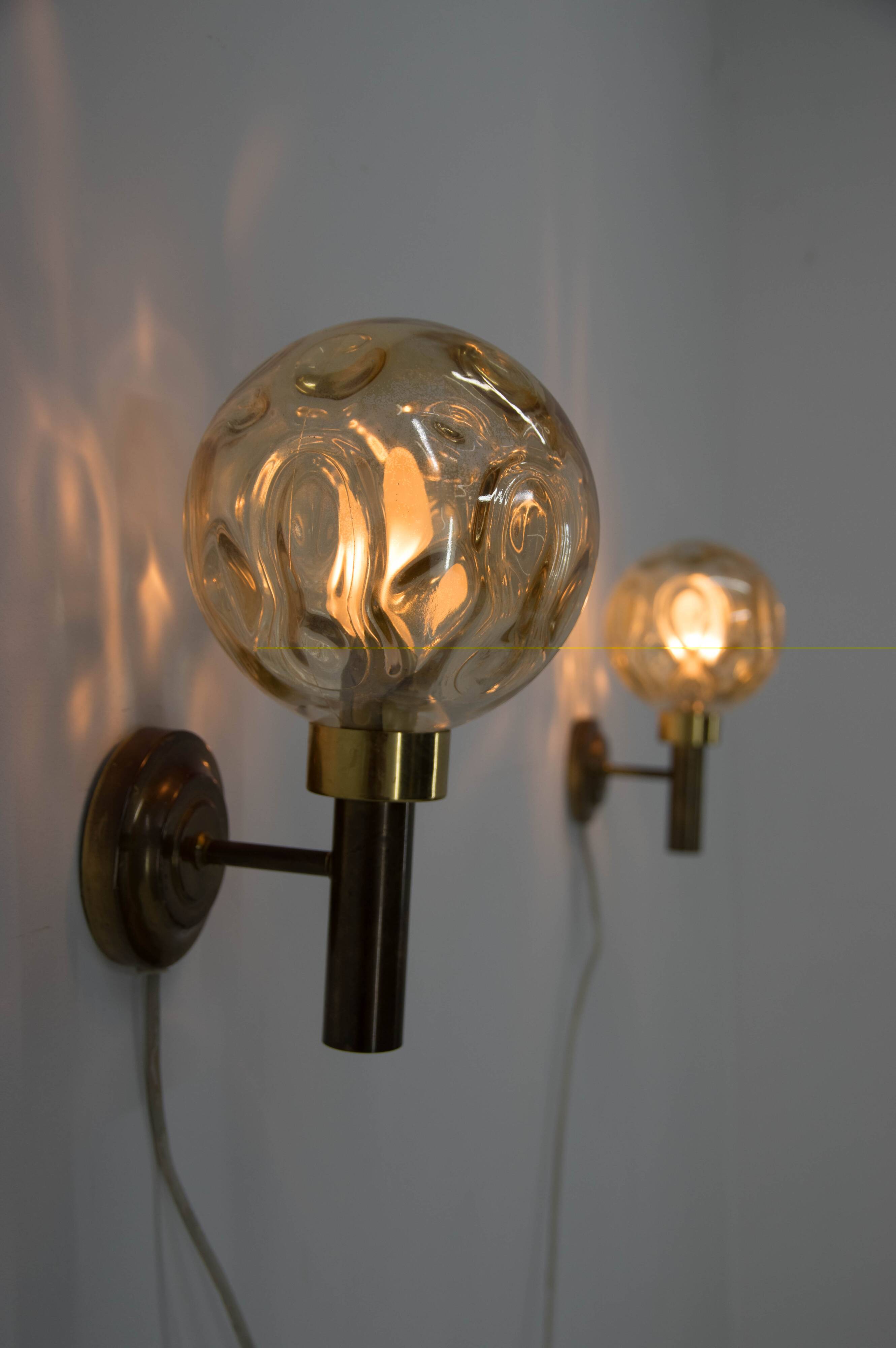 Set of Two Wall Lamps, Denmark, 1970s