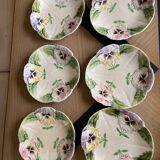 Set of 6 barbotine dessert plates