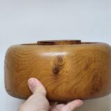Vintage Scandinavian Turned Wood Empty Pocket Bowl
