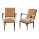 André Arbus attributed neoclassical armchairs metal bronze velvet 1940