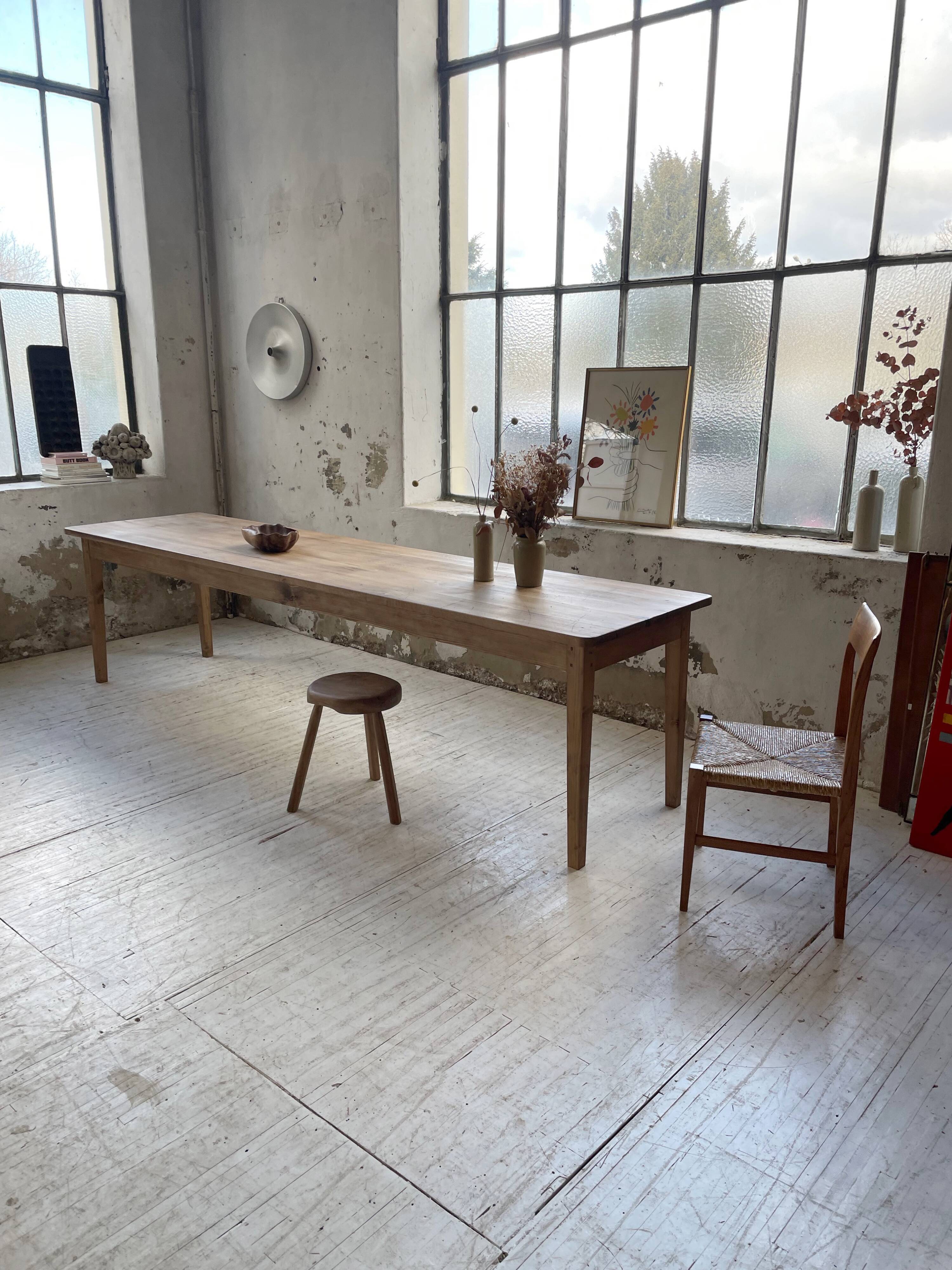 XL farmhouse table in beech and pine 3m