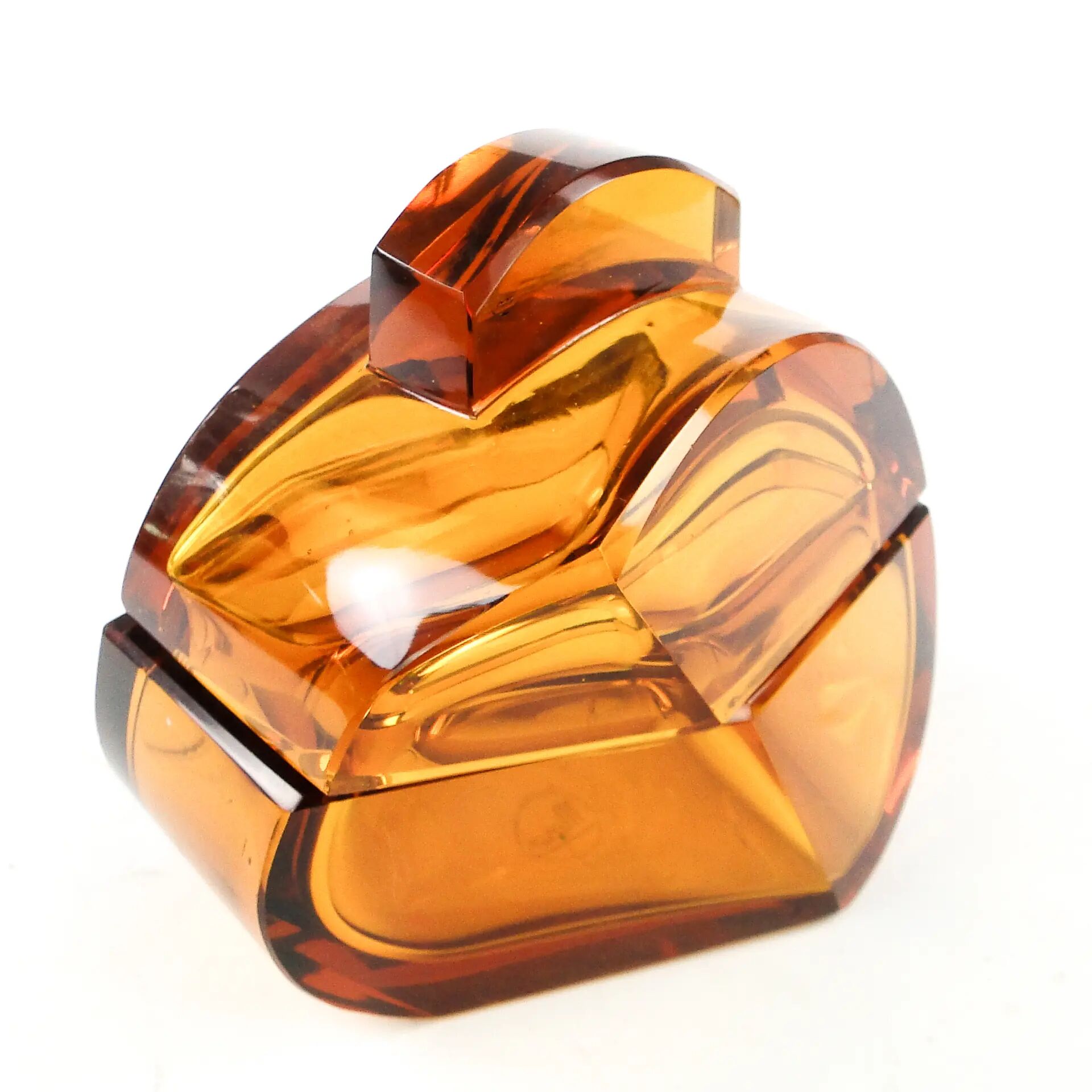 Art Deco bonbonniere, crystal, Moser, Bohemia, Czechoslovakia, 1930s