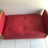 Vintage red padded bench