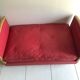 Vintage red padded bench