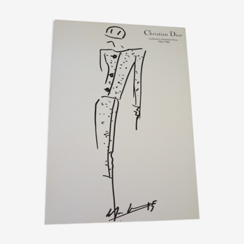 Christian Dior fashion illustration and press photography from the 80s