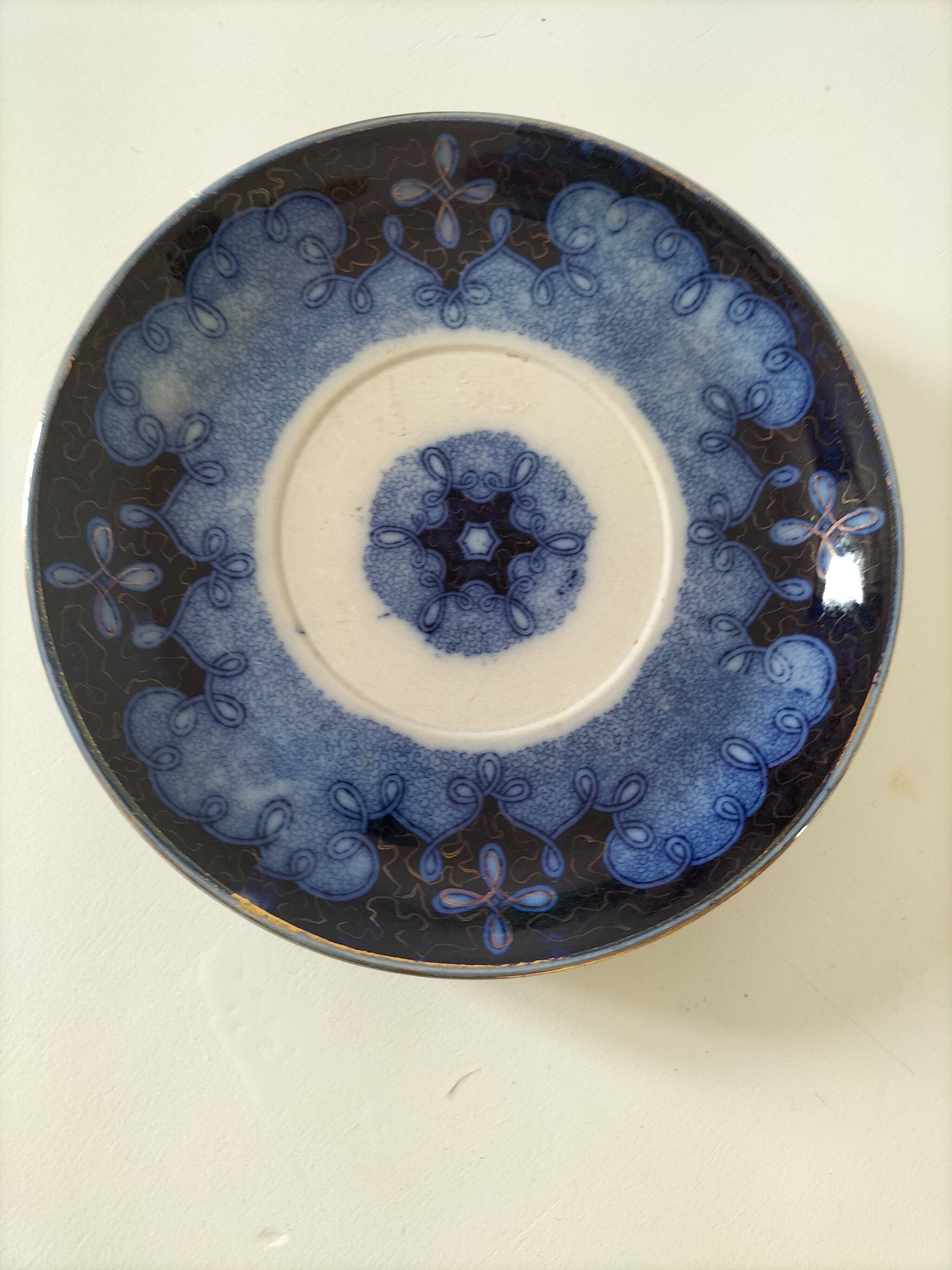 Trio of redowa plates – sarreguemines, ironstone – circa 1890