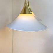 XL Pair of vintage pendants by Limburg, brass and opaline, Germany 1