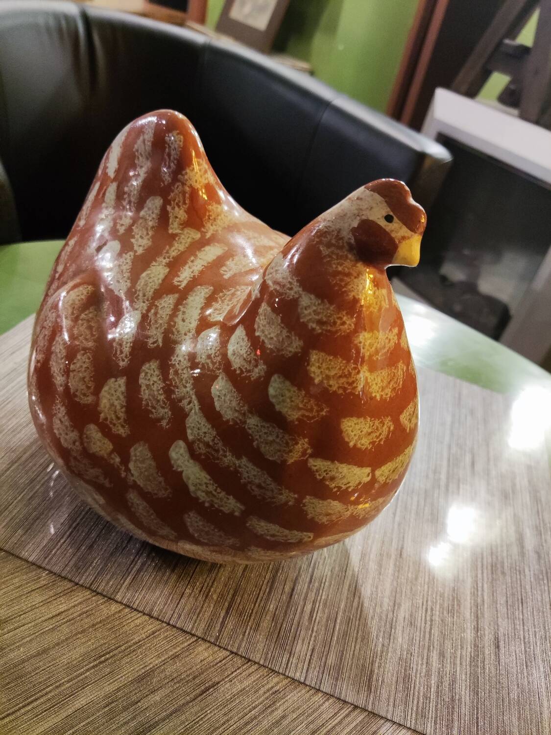 Signed terracotta hen