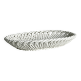 Corbeille à pain en porcelaine blanche tressée