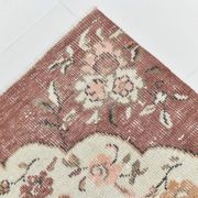 5x8 Vintage Salmon Pink & Brown Old Home Decore Rug