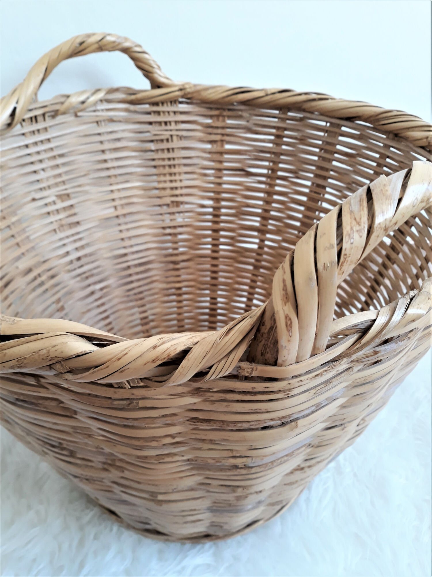 Large wicker basket / rattan - Rattan pan / wicker XXL