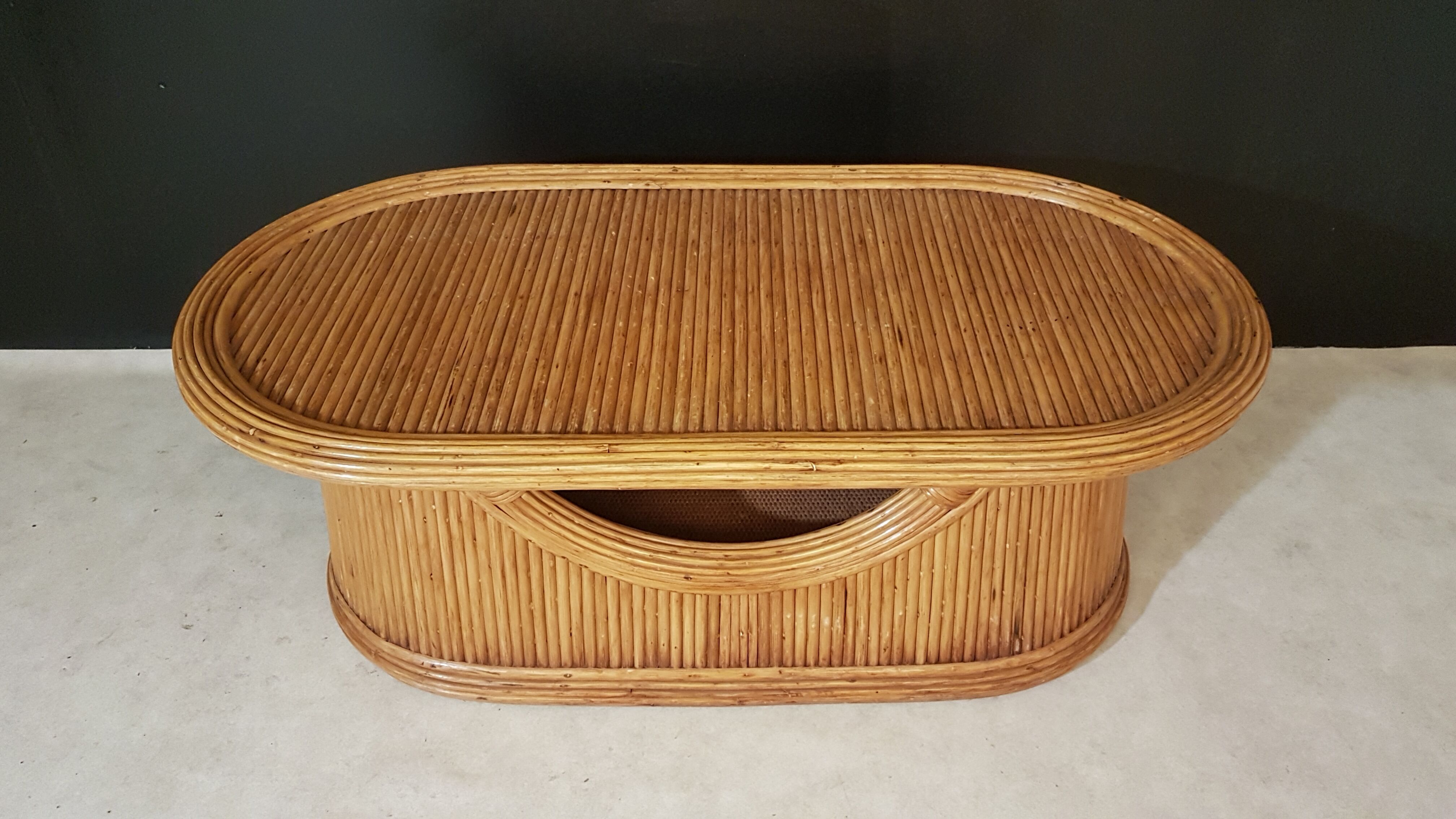 Rattan and bamboo coffee table 1960