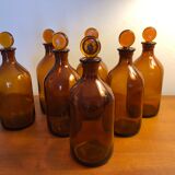 Set of 7 old bottles