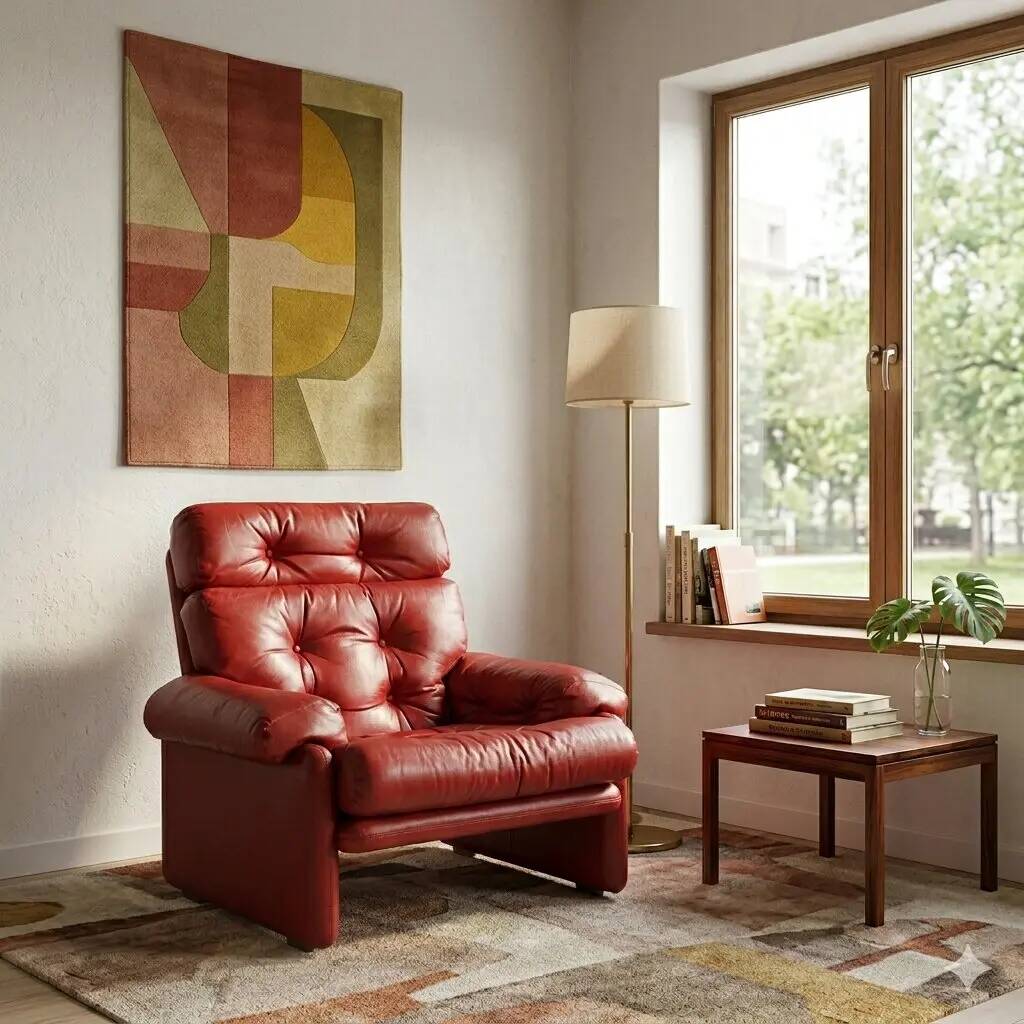 B&B Coronado armchair, vintage design by Tobia Scarpa, 1970s-80s.