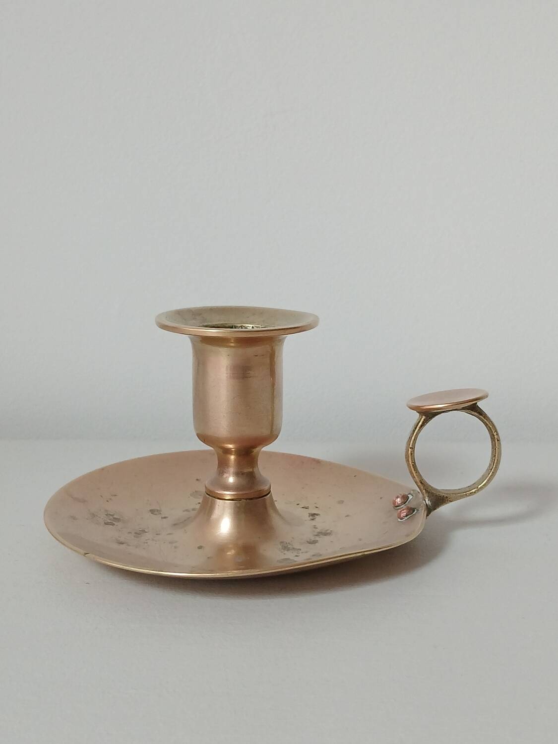 Cellar rat brass candle holder