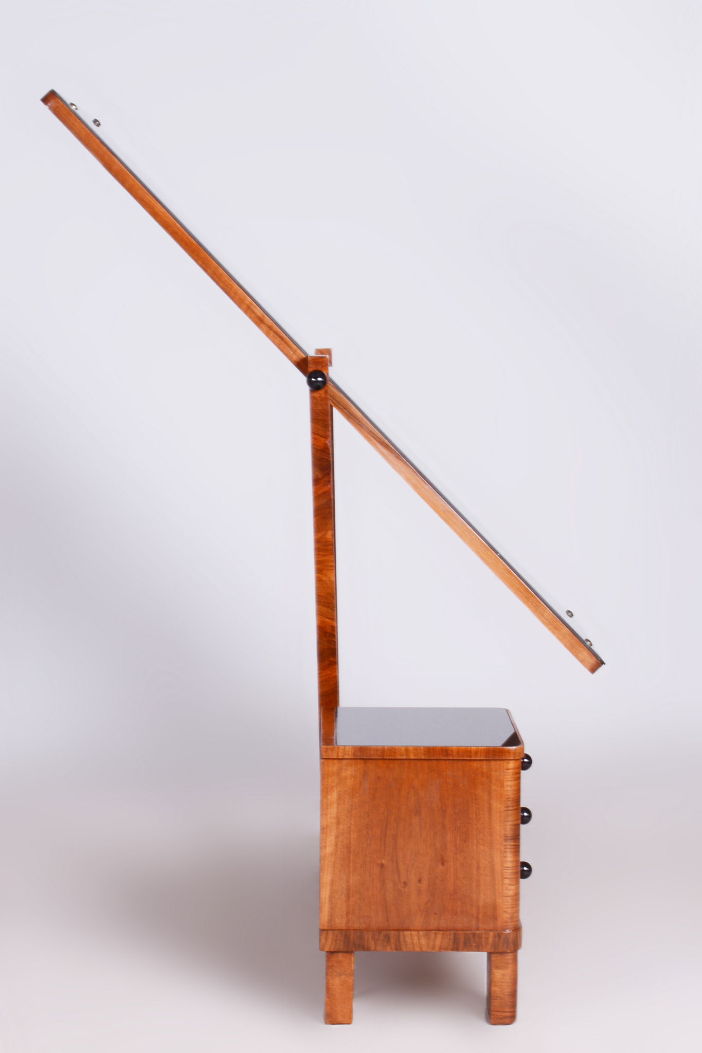 Restored ArtDeco Walnut Dressing Mirror, Revived Polish, Czechia, 1920s