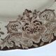 Antique earthenware plate – brown floral decoration – late 19th, early 20th century