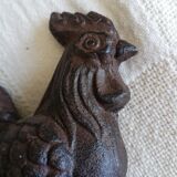 Decorative cast iron rooster bookend