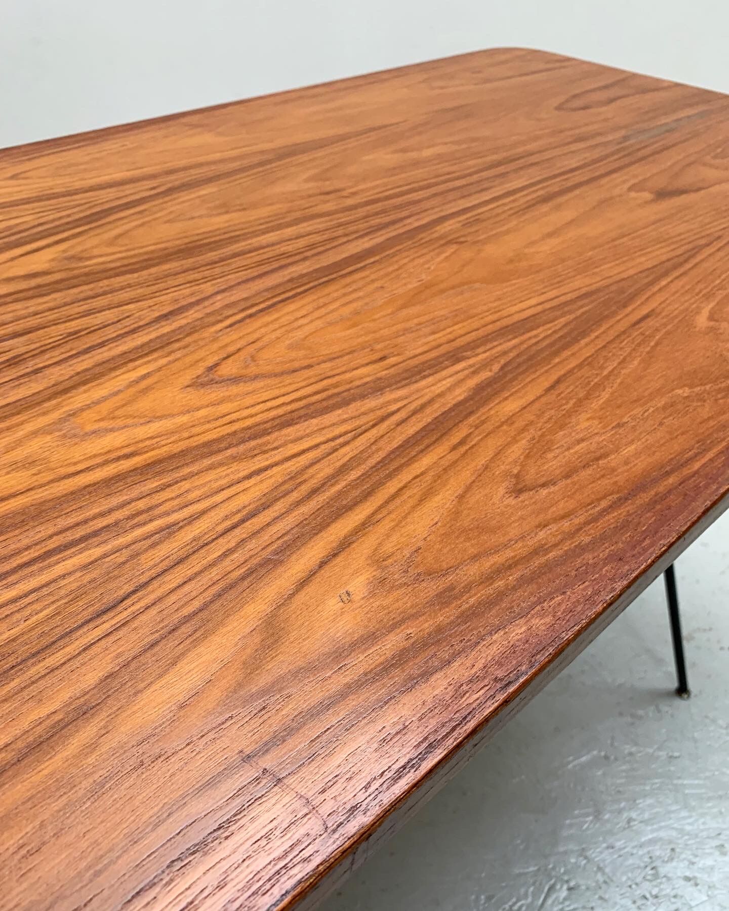 Side table wicker and wood 60s