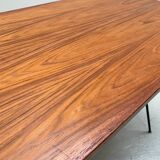 Table d’appoint osier et bois années 60