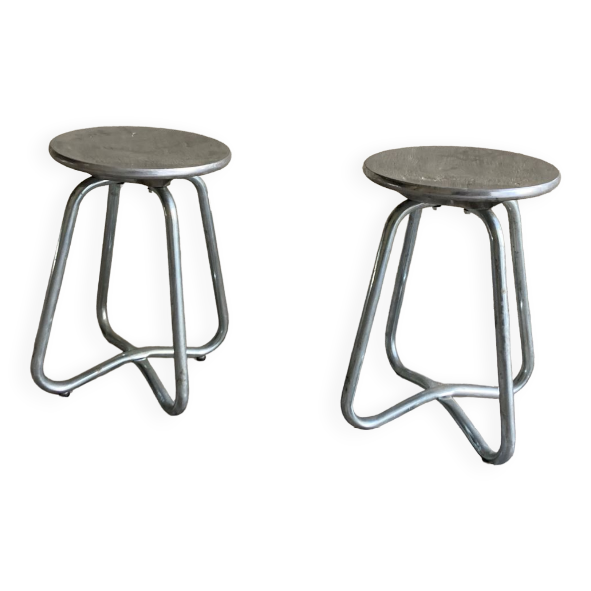2 Habitat stools in cast aluminum