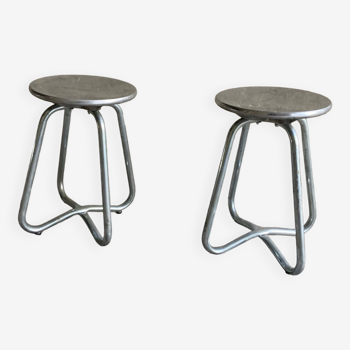 2 Habitat stools in cast aluminum