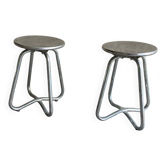 2 Habitat stools in cast aluminum