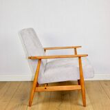 Armchair 'Lis', 1970s, beige light wood, design by Henryk Lis