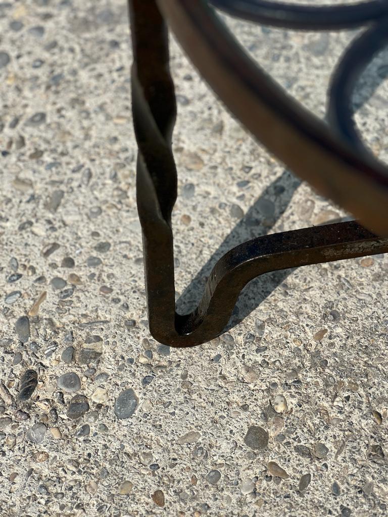 Round wrought iron coffee table 1950