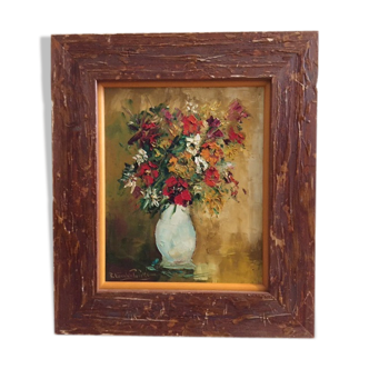 Peinture huile  bouquet fleurs