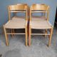 Serie 4 chairs wood and rope ep 1970/80 design