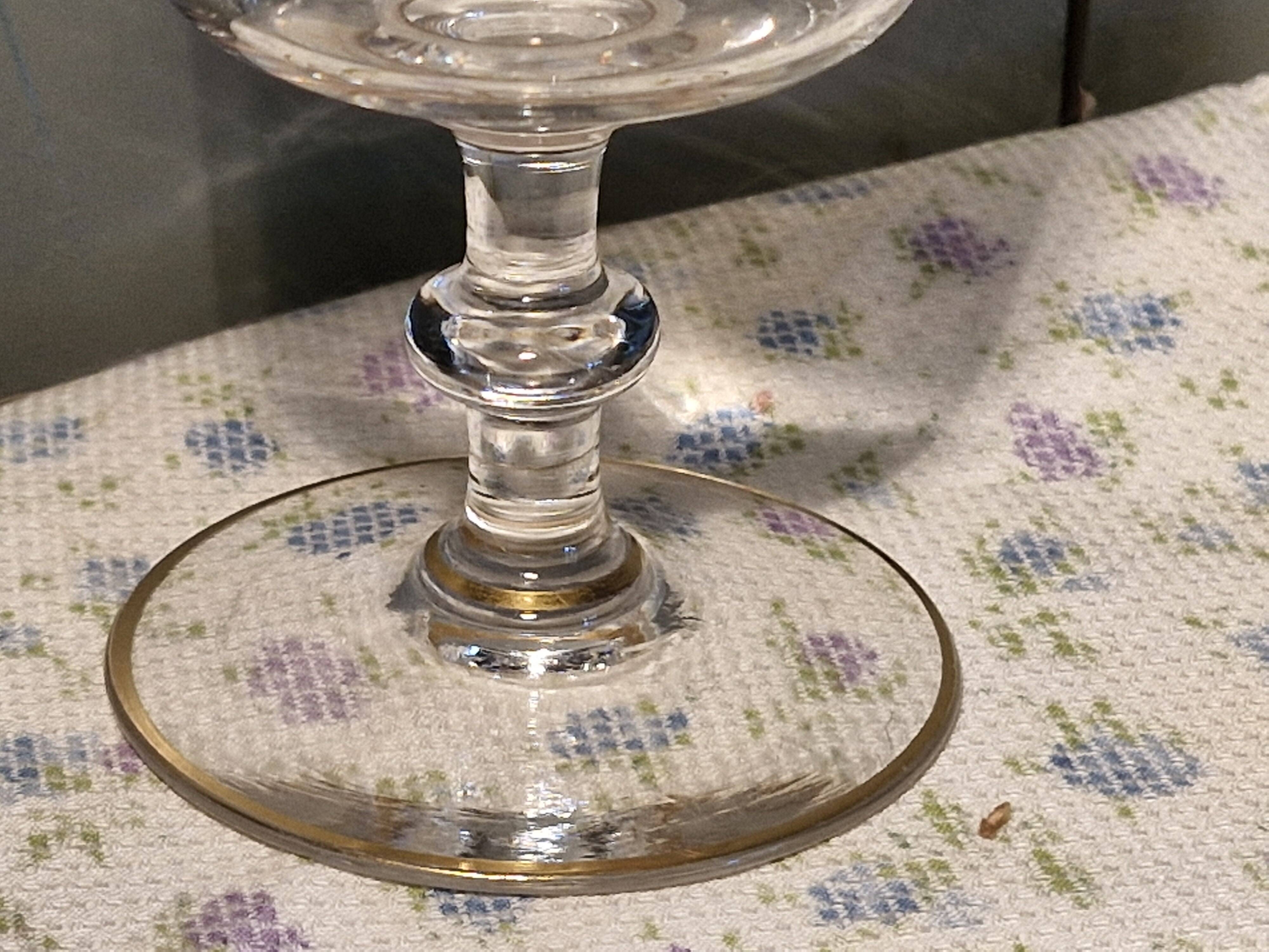 Baccarat glass model engraving 3458 enhanced with fine gold - 13.4 cm