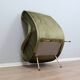 Fauteuil italien des années 1950 style Senior Zanuso en velours vert.
