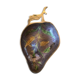 Empty vintage pocket in partitioned brass