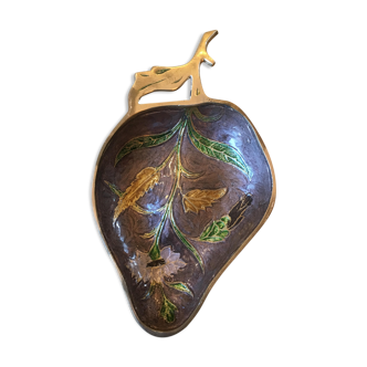 Empty vintage pocket in partitioned brass