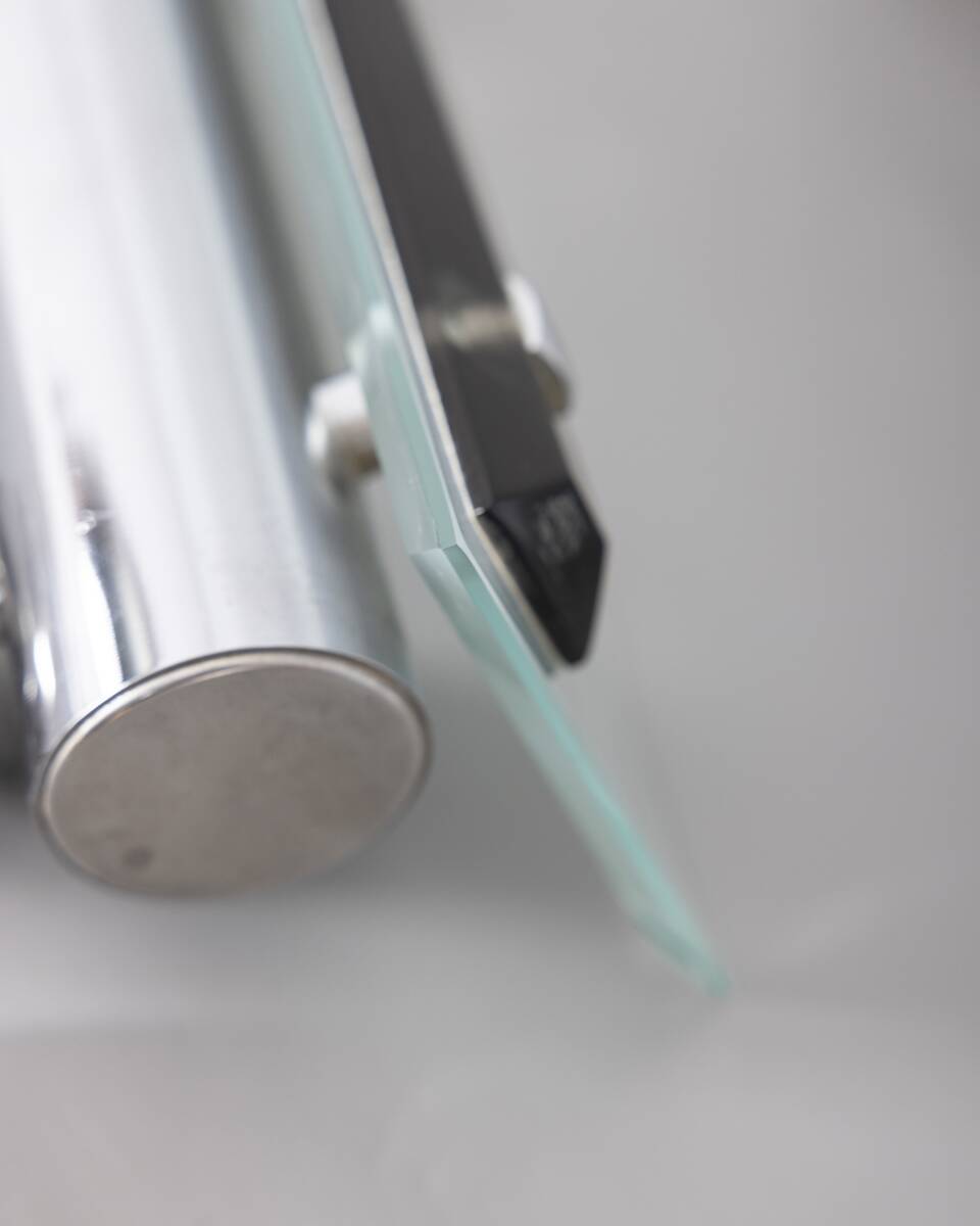 Pair of vintage 1960s metal and glass wall lamps, Italian design