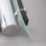 Pair of vintage 1960s metal and glass wall lamps, Italian design