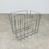 Magazine holder in chromed metal by Willi Glaeser for TMP 80s