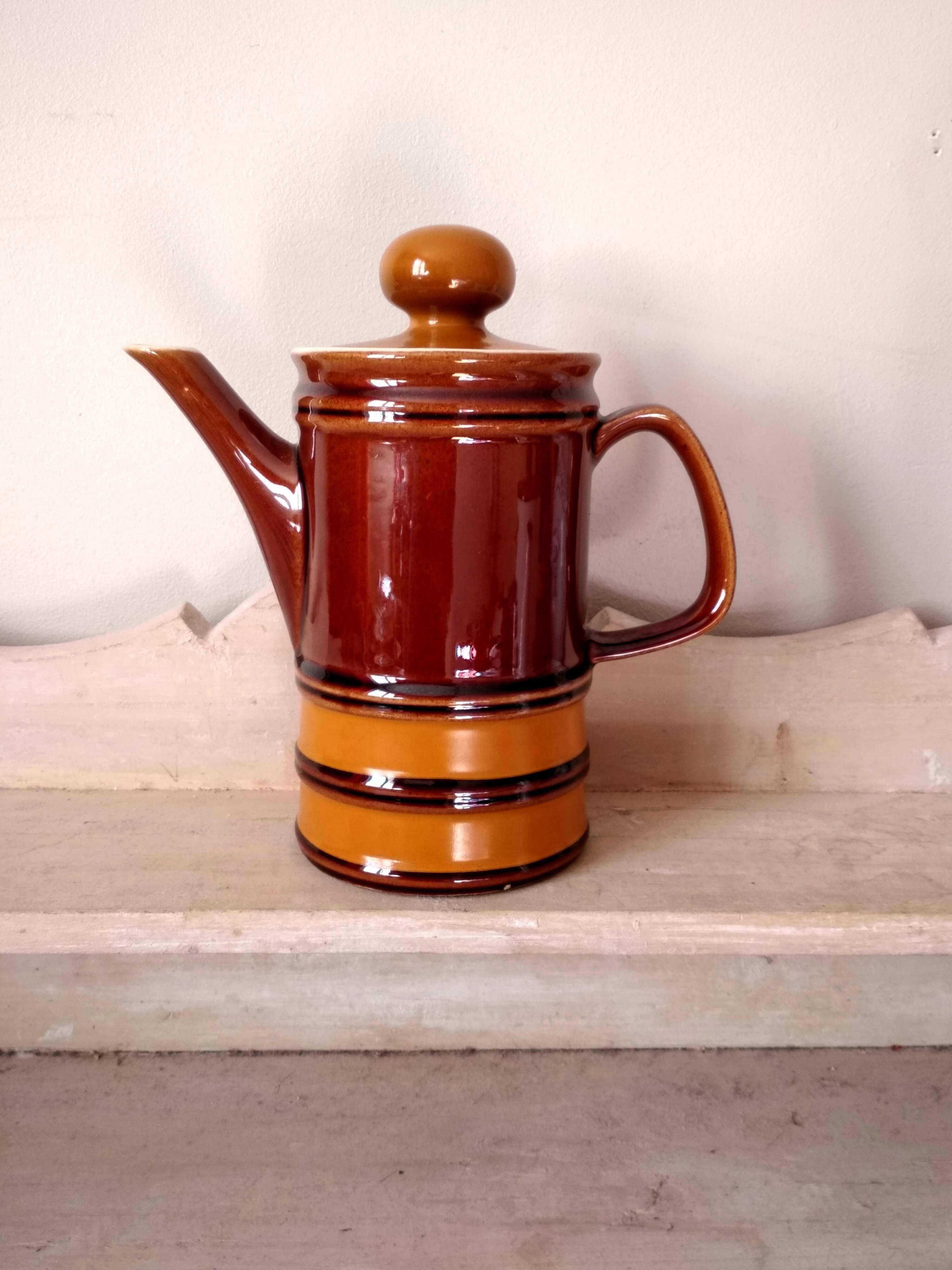 Old coffee maker orange and brown 1970s
