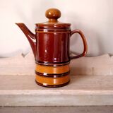 Ancienne cafetière orange et marron des années 1970