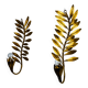 Pair of golden floral sconces by Ferro Arte, Spain, 1980