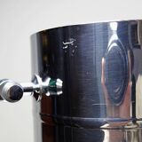 Vintage champagne bucket from the 80s-90s by Orfévrerie Jean Couzon in 18/10 stainless steel.