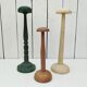 Three vintage wooden hat holders milliner
