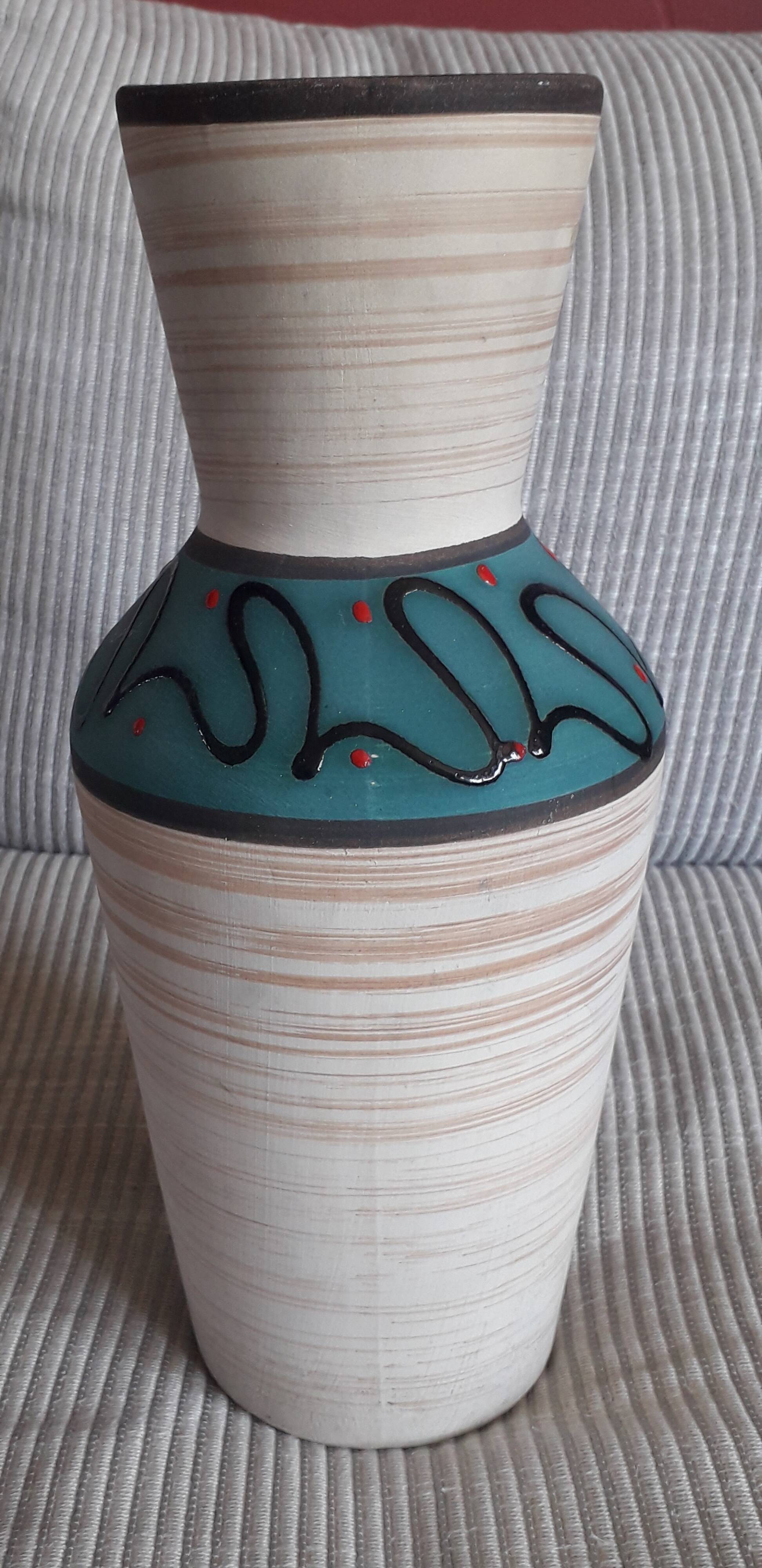 Large vintage ceramic vase signed