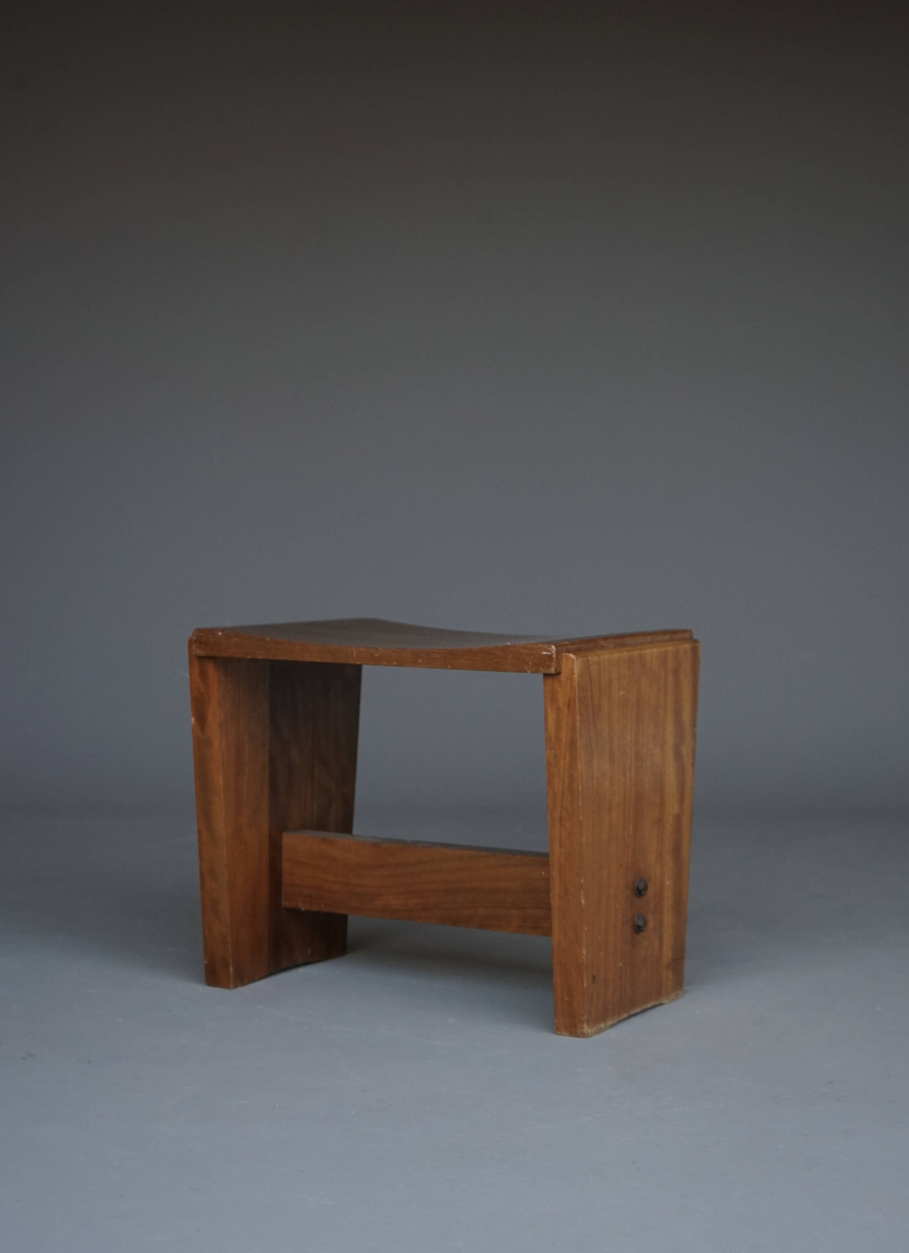 Mid-Century Church Stool in walnut, 1950s