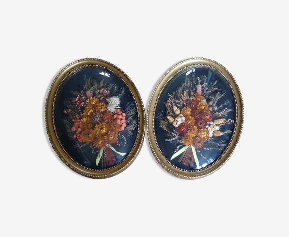 Domed frames dried flowers