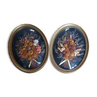 Domed frames dried flowers