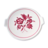 Pie dish with handles decorated with flowers Sarreguemines - Barbizon