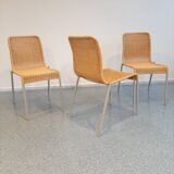 Set of three wicker chairs by Miki Astori