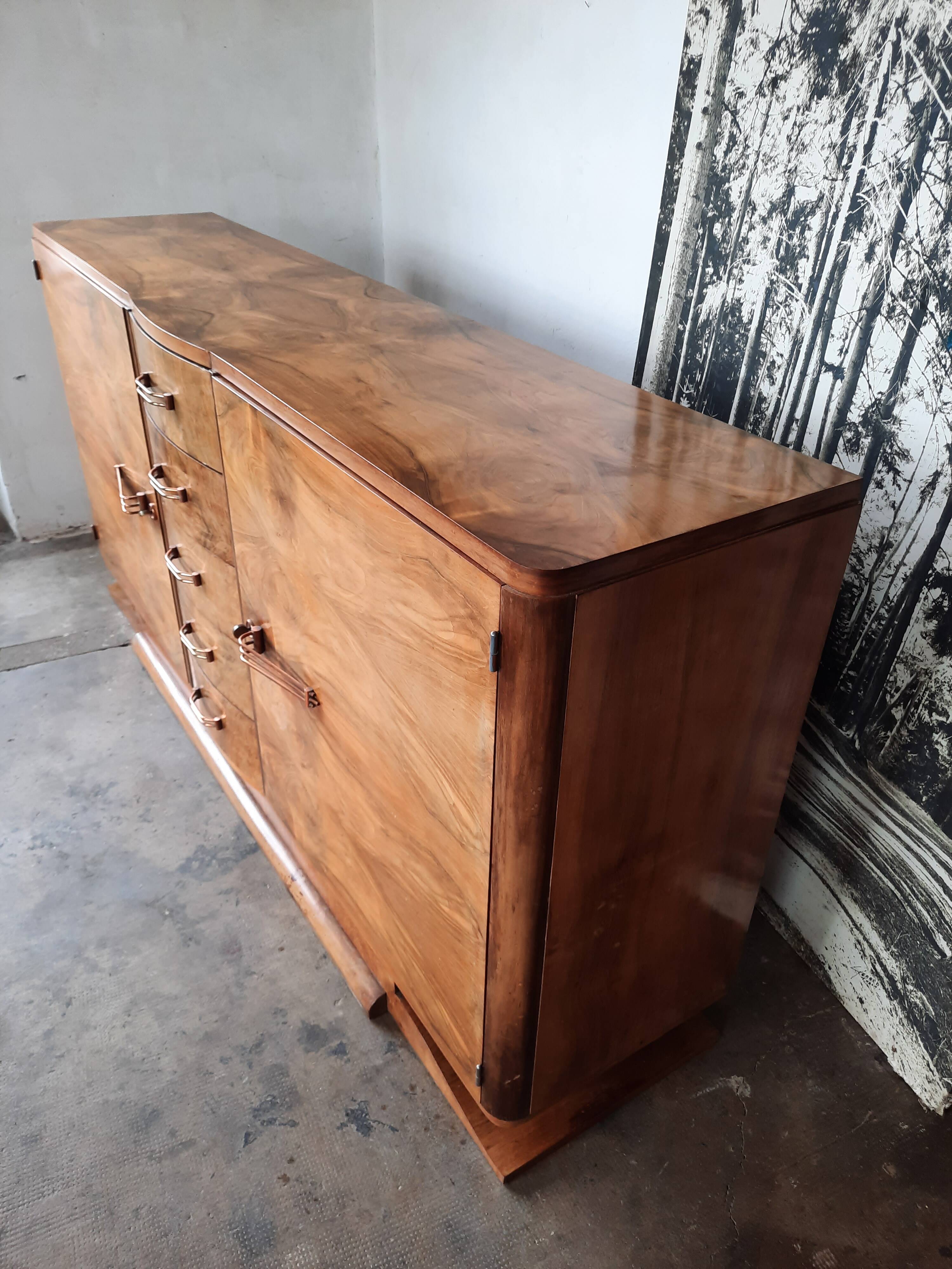 Art deco walnut sideboard